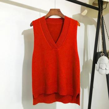 Gilet femme loose tricoté en V