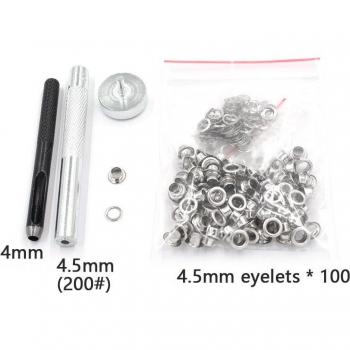 Metal Eyelet Setter with 100 Eyelets