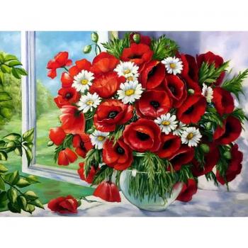 Iconic Crimson Petal Rhinestone Painting 20×30