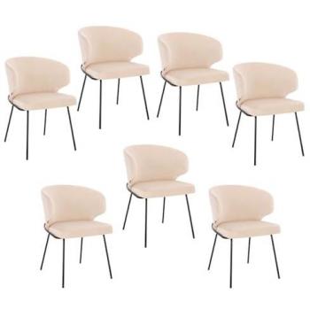 Velluto Amara Sedia da Pranzo Home Deluxe – 7 Pezzi Beige