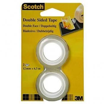 M Scotch doppelseitiger Klebefilm 665 12 mm x 6,3 m 2 Rollen