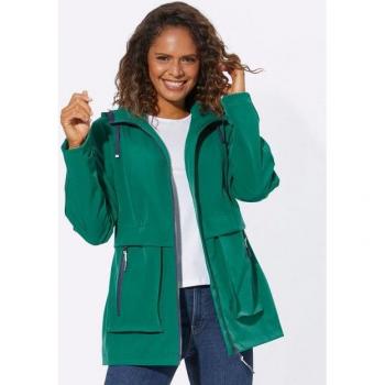 Grüne Softshelljacke Casual Looks für Damen – mit Kapuze, Größe 25