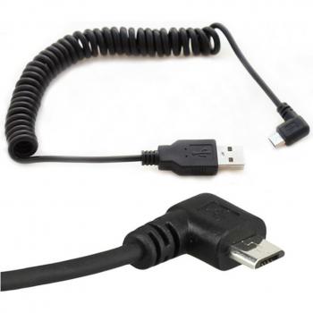 40cm Retractable Right or Left Angled USB 2.0 to Micro USB Cable