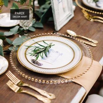 Glass Pearl Gold Inlay Event Plate