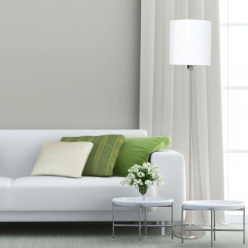 Norwegian Sienna Lampadaire en Acier Brossé et Tissu Lin