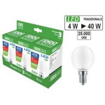 Trio d'ampoules LED Miniglobo E14 Ecolight 4W