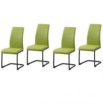 HTI-Living Freischwinger Schwingstuhl SallyP PU Grün (Set, 4 St)