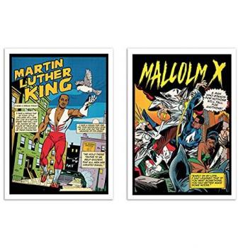 Duo Inspirador: MLK y Malcolm X en Postero Comic 30x40 cm
