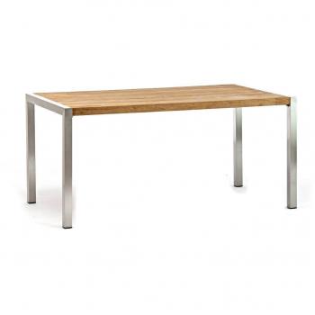 MACAO: Destiny Klapptisch – 160 x 90 cm, Edelstahl mit Teakplatte