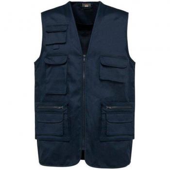 Gilet Multitool Wk 2XL Blu Navy con Tasche