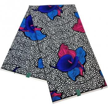 6 Yards African Wax Print Fabric Calla Lily 100% Polyester