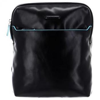 Piquadro Women's Black Leather Messenger Bag 26 cm