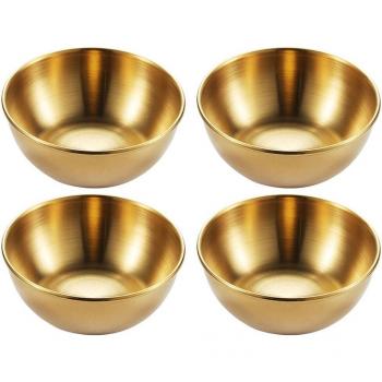 4pcs Golden Spice Dish Serving Plates