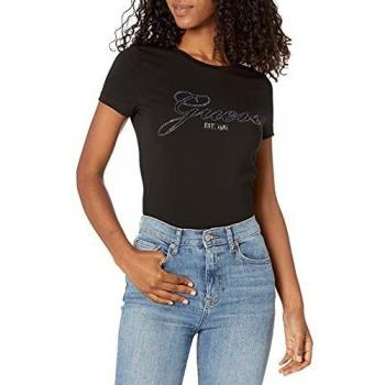 T-Shirt Nera Donna Guess Modello W1YI85 J1311