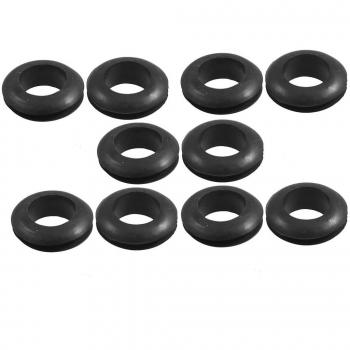 Double Sided Grommets 10 Pcs Black Rubber 12mm