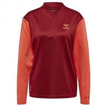 Hummel Damen Sweatshirt 1/2 Zip rot