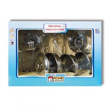 Schwarzes Edelstahl Kochtopf-Set 47012 von Happy People