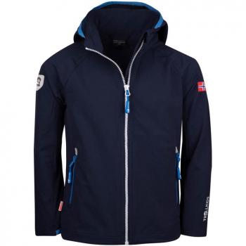 Trollkids Kvalvika Softshelljacke für Kinder in Navy, Weiß und Blau