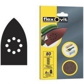 Flexovit Triángulos Especiales Velgrip A203 Medio Grano 80 102x152 mm Set de 6