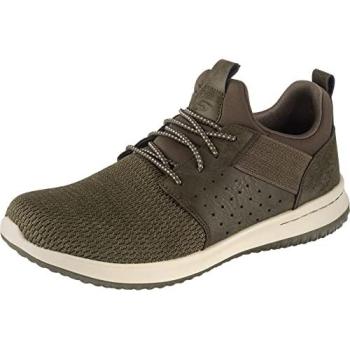 Men's Skechers Delson‑Cambén Vegan Olive Casual Sneaker – Size 9