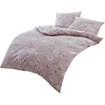 Estella Zams‑Mauve Feinflännelbett 155×220 cm + 80×80 cm Set