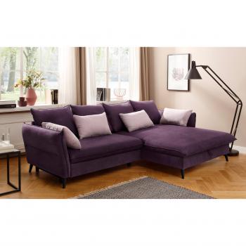 Home Affaire L‑Form Ecksofa „Tirano“ – lila, 274 cm Breite, 88 cm Höhe, 170 cm Tiefe, mit Bettfunktion und Stauraum