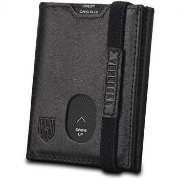 DODENSHA Black Mens Slim RFID Blocking Wallet
