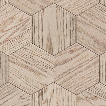 Mosaico de madera en rollo: Pegatina hexagonal 5 piezas