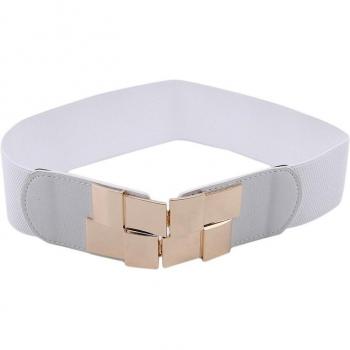 Elastic Wide Belt for Women with Square Buckle