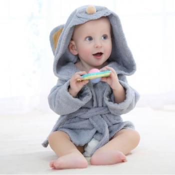 Bata Recién Nacido con Capucha de Ratón, Pijama Animalito