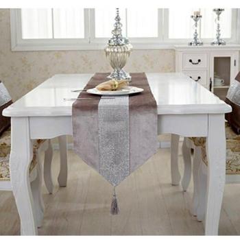 Jianyana Tavolo Chic: Runner Artigianale, Tovaglia Naturale, Striscia Diamantata, Nappe per Matrimoni e Vacanze