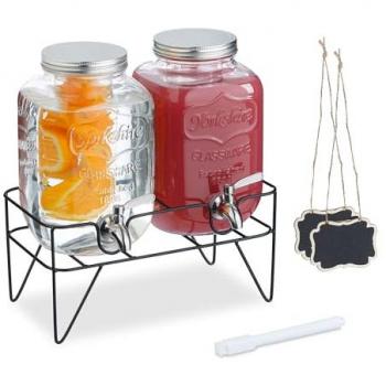 Set di 2 Dispenser in Vetro 4L con Rubinetto