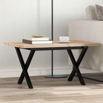 Table d’appoint X‑Cadre 80×50×40,5 cm – Pin Massif + Acier