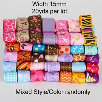 20 Yards Grosgrain and Satin Ribbon Mix