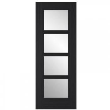 LPD Vancouver Charcoal Black 4L Clear Glass Internal Door