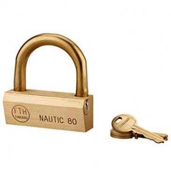 Lucchetto Ottone Nautico 80mm 3 chiavi Anticorrosione Waterproof