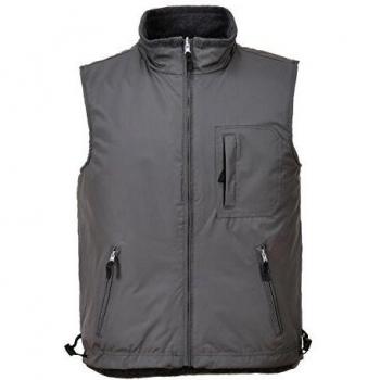 Portwest Men's Fleece Lined Reversible Bodywarmer, Grey, Size Small