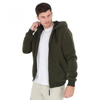Brave Soul Mens Khaki Sherpa Hoodie