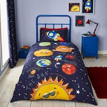 Catherine Joyful Space Quick-Care Bedding Set Navy