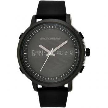 Chronograph SKECHERS LAWNDALE, SR5071, Herren Armbanduhr, schwarz, Quarzuhr, analog, digital, Stoppfunktion, Datum