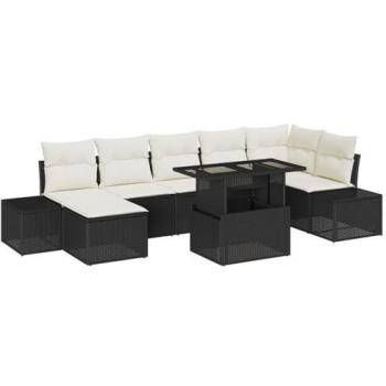 Set di Mobili da Giardino 8 Pezzi Rattan Polirattan