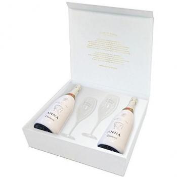 Coffret Anna de Codorniu avec 2 bouteilles et 2 verres à pied