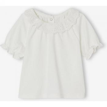 T-shirt col broderie anglaise pour bébé VERTBAUDET