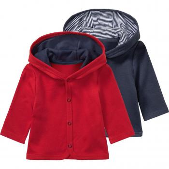 Pack de vestes à capuche bébé lupilu® (2-6 mois, bleu marine/rouge)