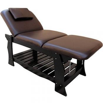 Lit Cosmétiques Eyepower – Table 3‑Zones, 190 × 70 cm, Bois Chêne Noir, Poids Max 250 kg
