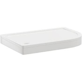 Right Hand Offset Quadrant Shower Tray and Plinth Pearlstone 1200mm x 800mm x 40mm