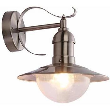 Retro‑Stil Globo Wandleuchte, 1 x E27, Edelstahl‑Silber