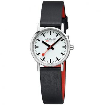 Mondaine Classic 30mm – White Face, Black Vegan Strap