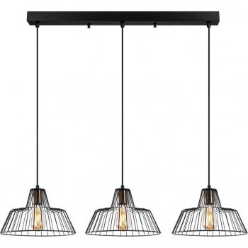 Sospensione lineare Hakcu 11945 3 luci nera