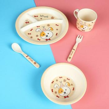 Juego de Platos de Bambú para Niños